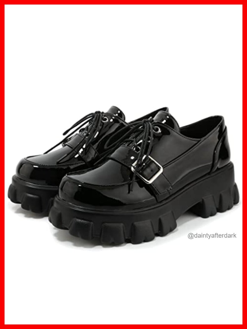 Chunky Platform Loafers Gothic Lace-Up Oxford Shoes